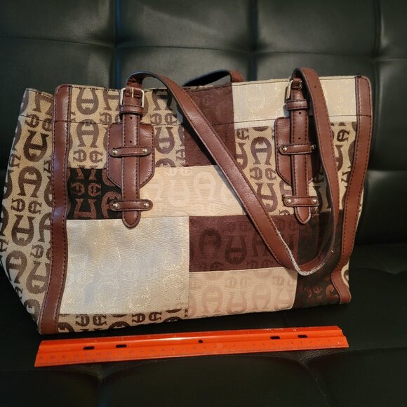 Etienne Aigner Magnetic Large Patchwork Satchel - Picture 1 of 1